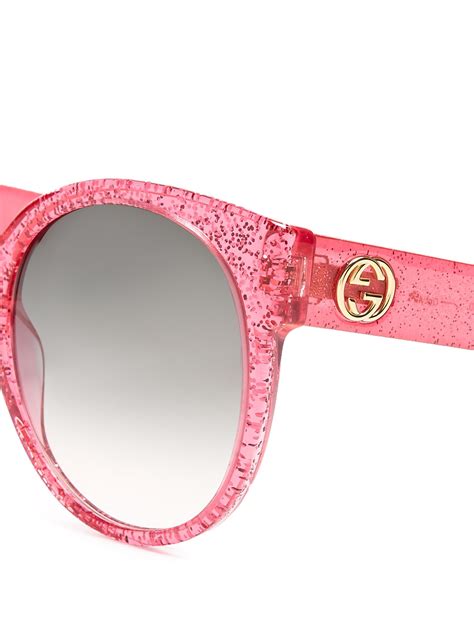 gucci pink bedazzled glasses|gucci pink glitter sunglasses.